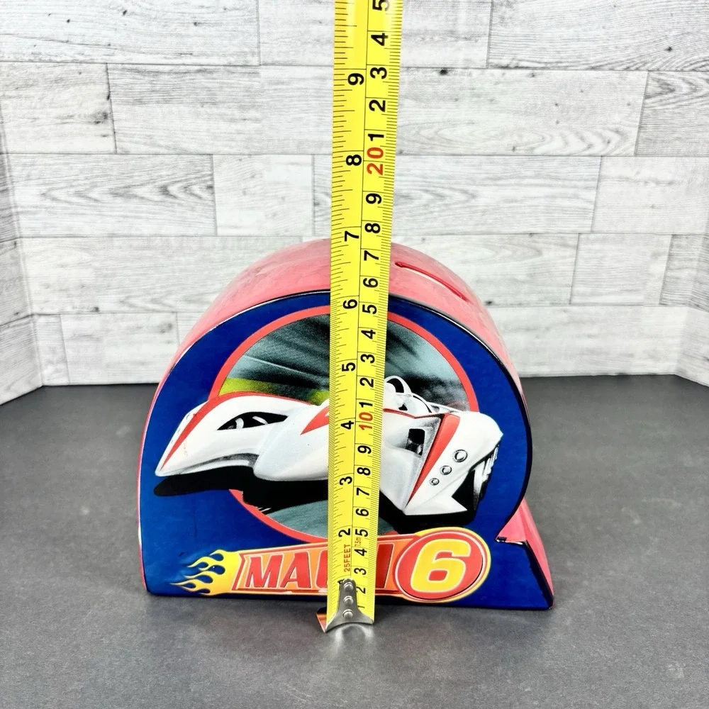 SPEED‎ RACER MOVIE 2008 MACH 6CERAMIC COIN Piggy BANK Red Blue White